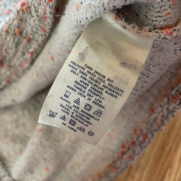 Lands End Kids Textured Knit Sweater Beige & pink Long Sleeve Size S - Picture 6 of 7